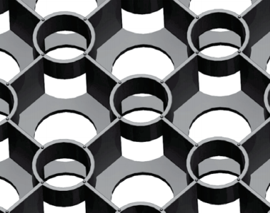 Animated diagram of the Sudpave permeable paving grid